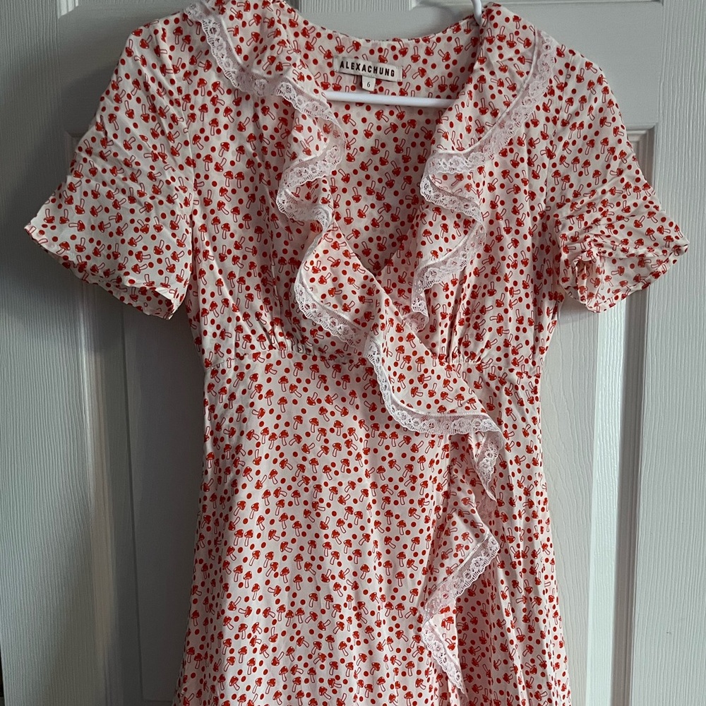 Alexa Chung Mushroom Red and White Dress Size 2